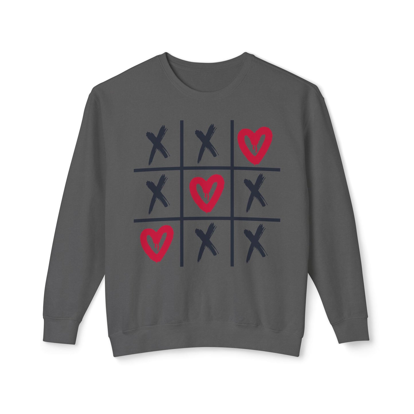 Valentine's Tic Tac Toe Unisex Lightweight Crewneck Sweatshirt