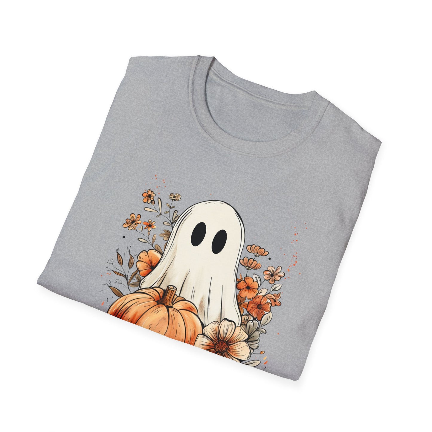 Fall Floral Ghost Unisex Softstyle T-Shirt