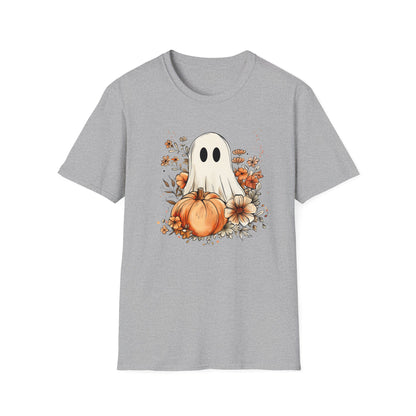 Fall Floral Ghost Unisex Softstyle T-Shirt