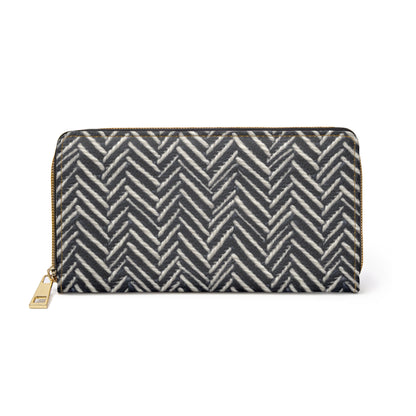 Chevron Faux Embroidery Zipper Wallet