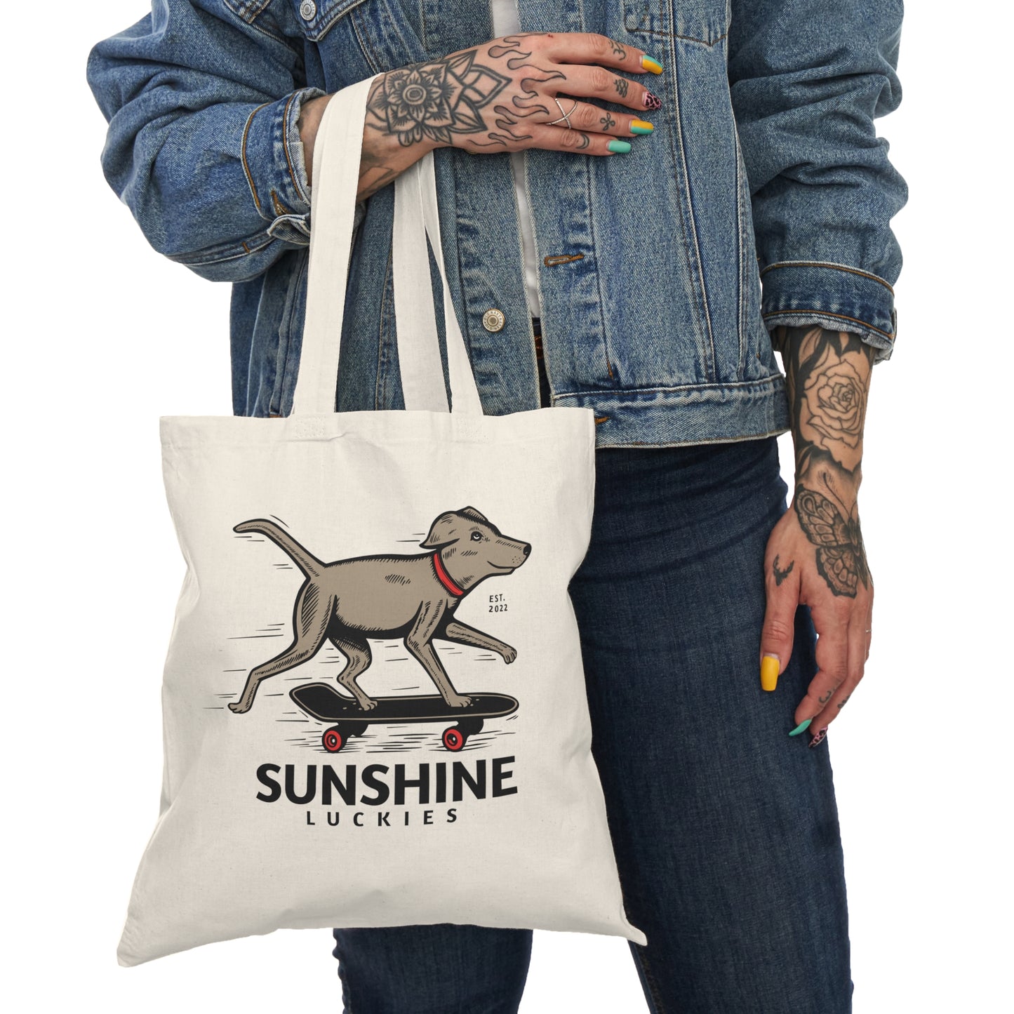 Skater Dog Natural Tote Bag