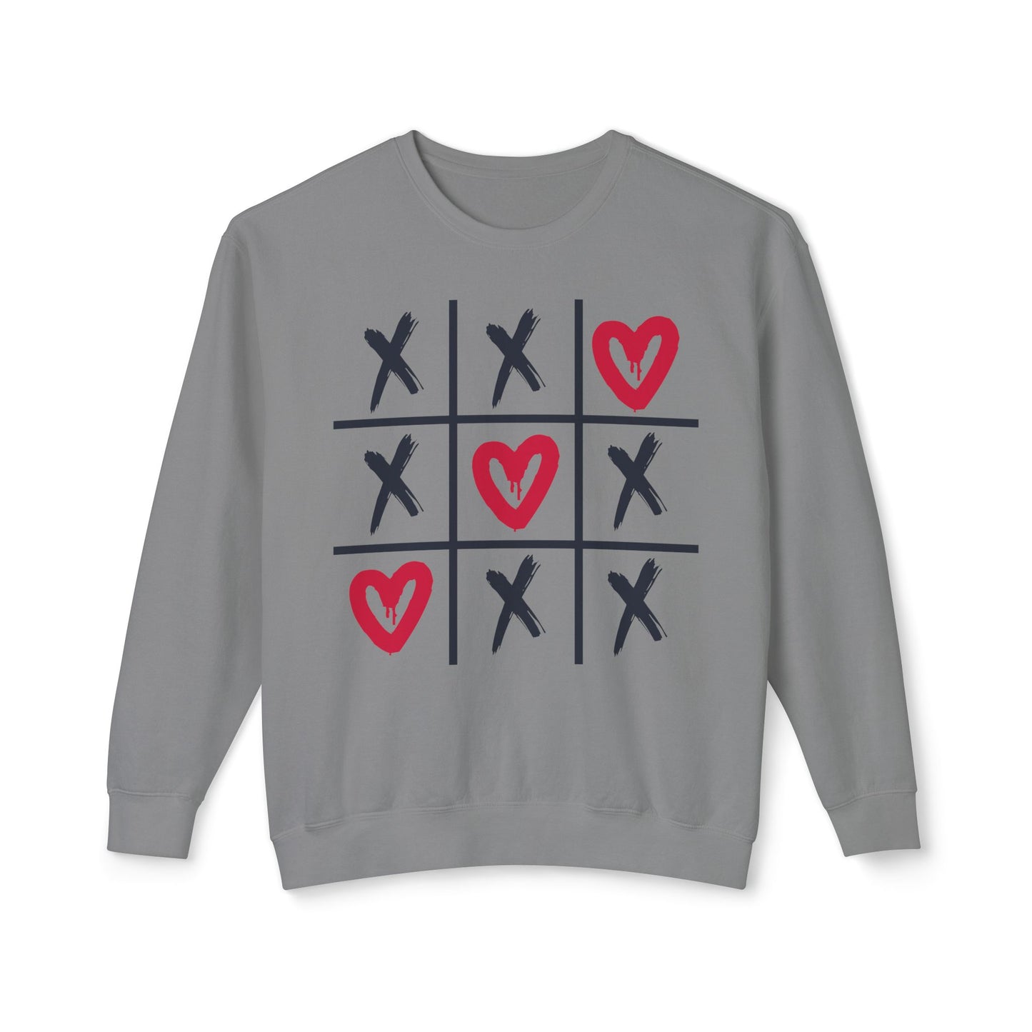 Valentine's Tic Tac Toe Unisex Lightweight Crewneck Sweatshirt