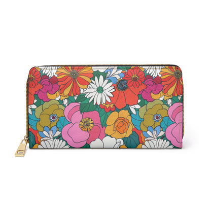 60s Groovy Florals Zipper Wallet