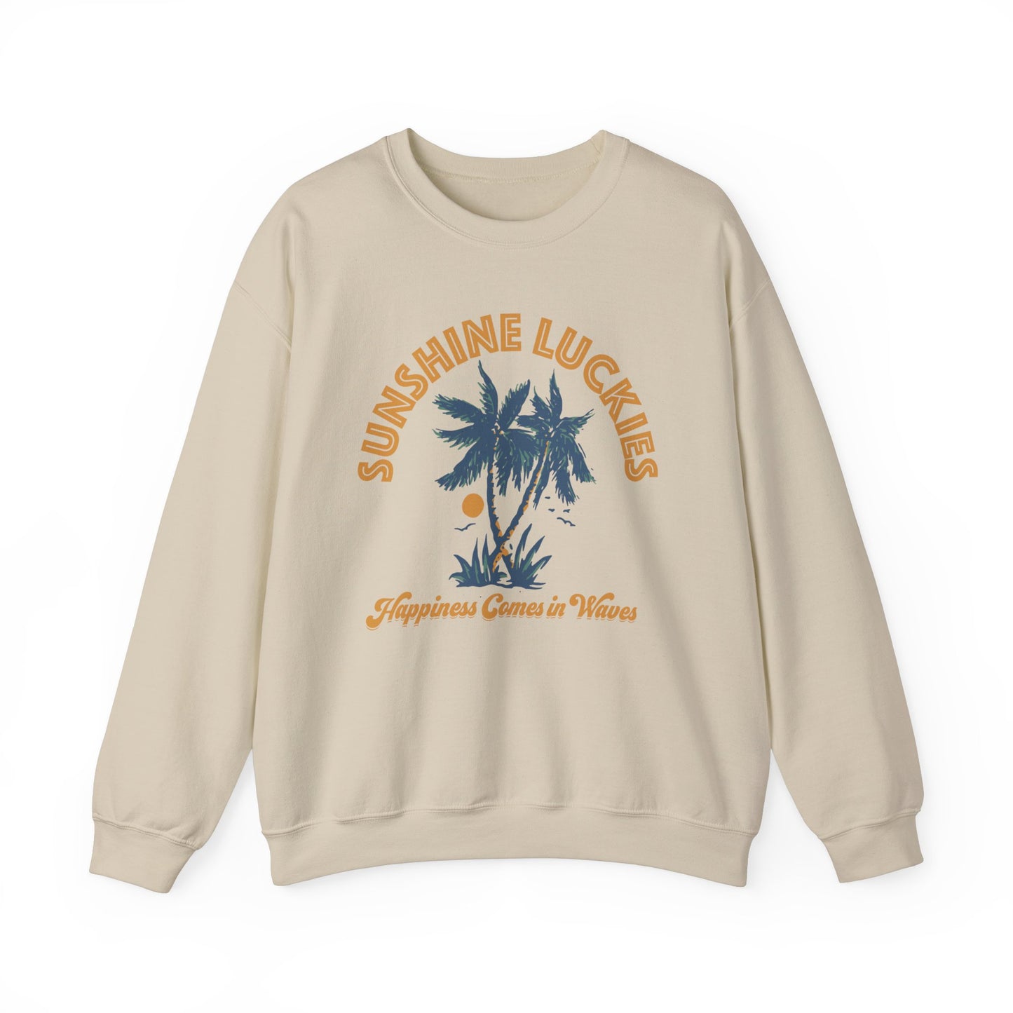 Happiness Comes In Waves Unisex Heavy Blend™ Crewneck Sweatshirt