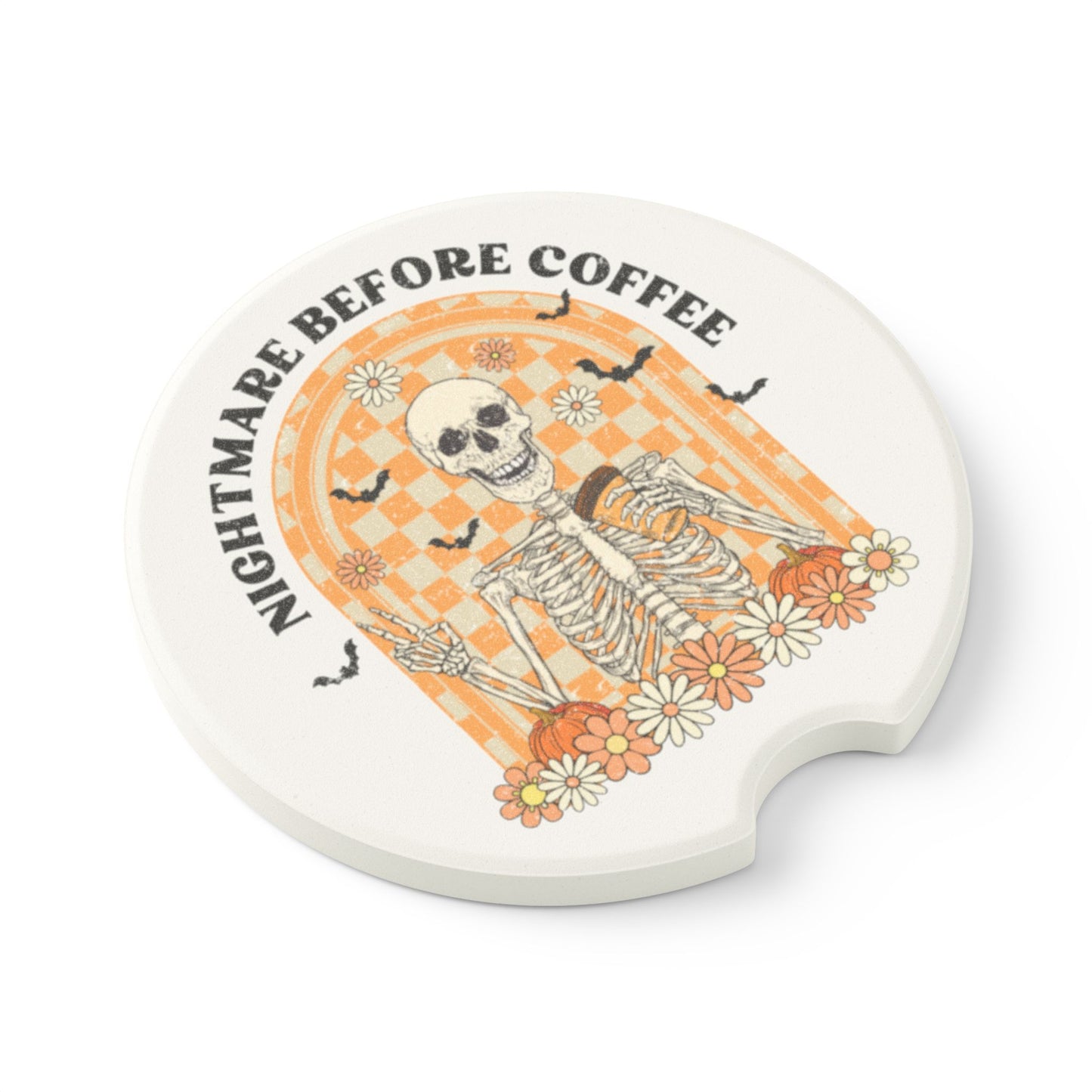 Nightmare Before Coffee Soapstone Car Coaster