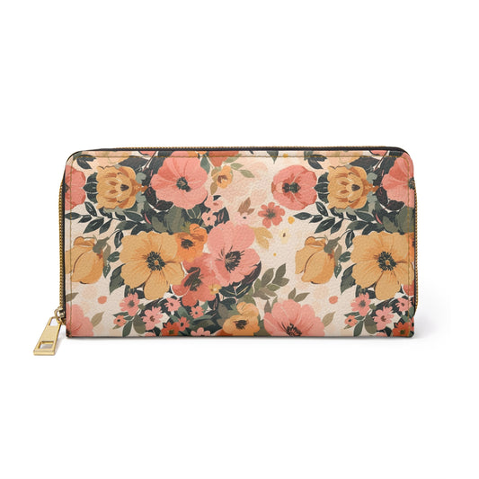 Romantic Vintage Florals Zipper Wallet