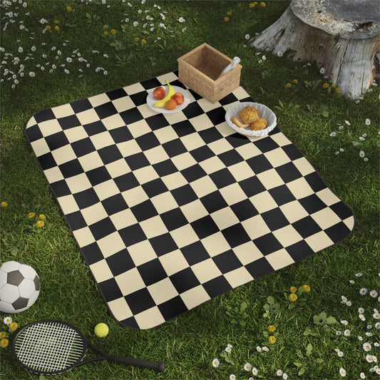 Black & White Checkered Picnic Blanket