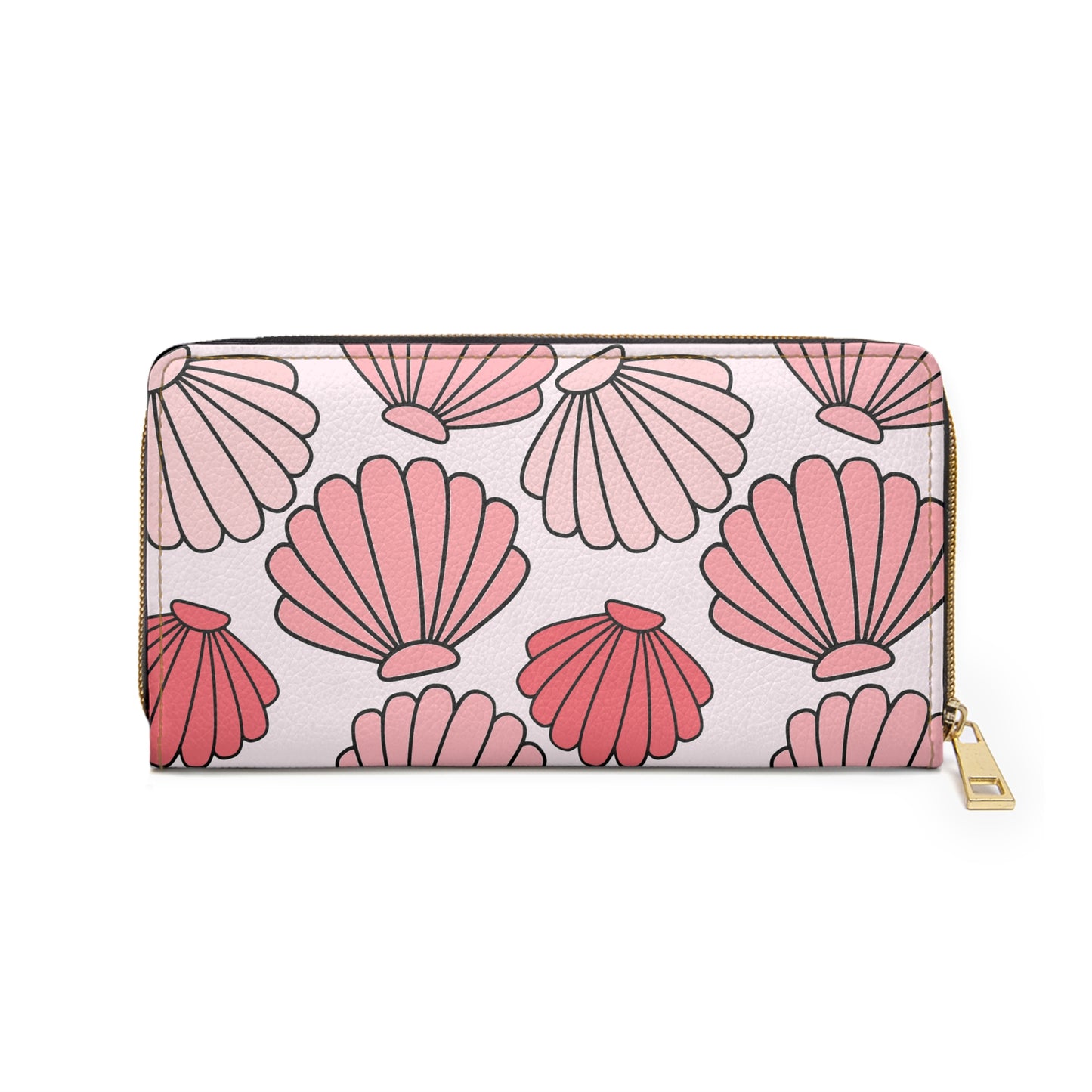 Pink Seashells Zipper Wallet