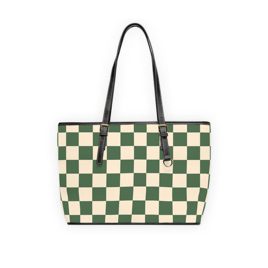 Green Checkered Shoulder Purse Bag