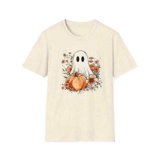 Fall Floral Ghost Unisex Softstyle T-Shirt