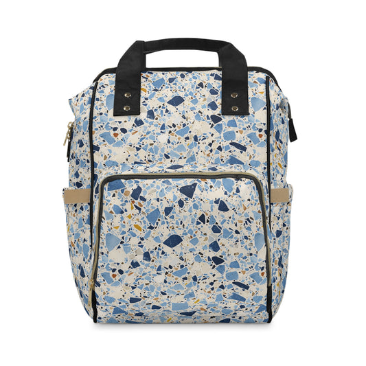 Blue Terrazzo Multifunctional Diaper Backpack