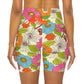 Retro Garden High Waisted Yoga Shorts