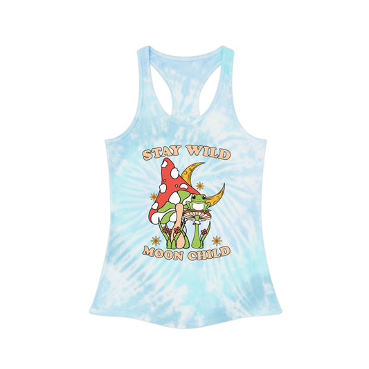 Stay Wild Moon Child Tie Dye Women's Racerback Tank Top