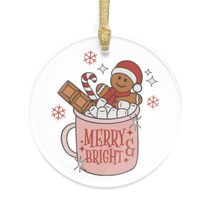 Gingerbread Merry and Bright Acrylic Ornament