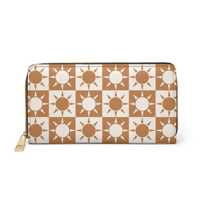 Checkered Sun Zipper Wallet