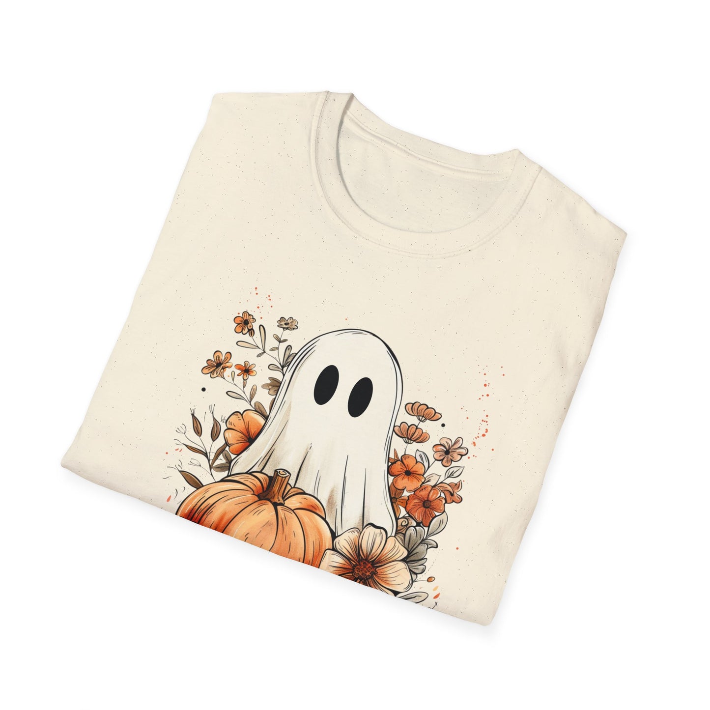 Fall Floral Ghost Unisex Softstyle T-Shirt