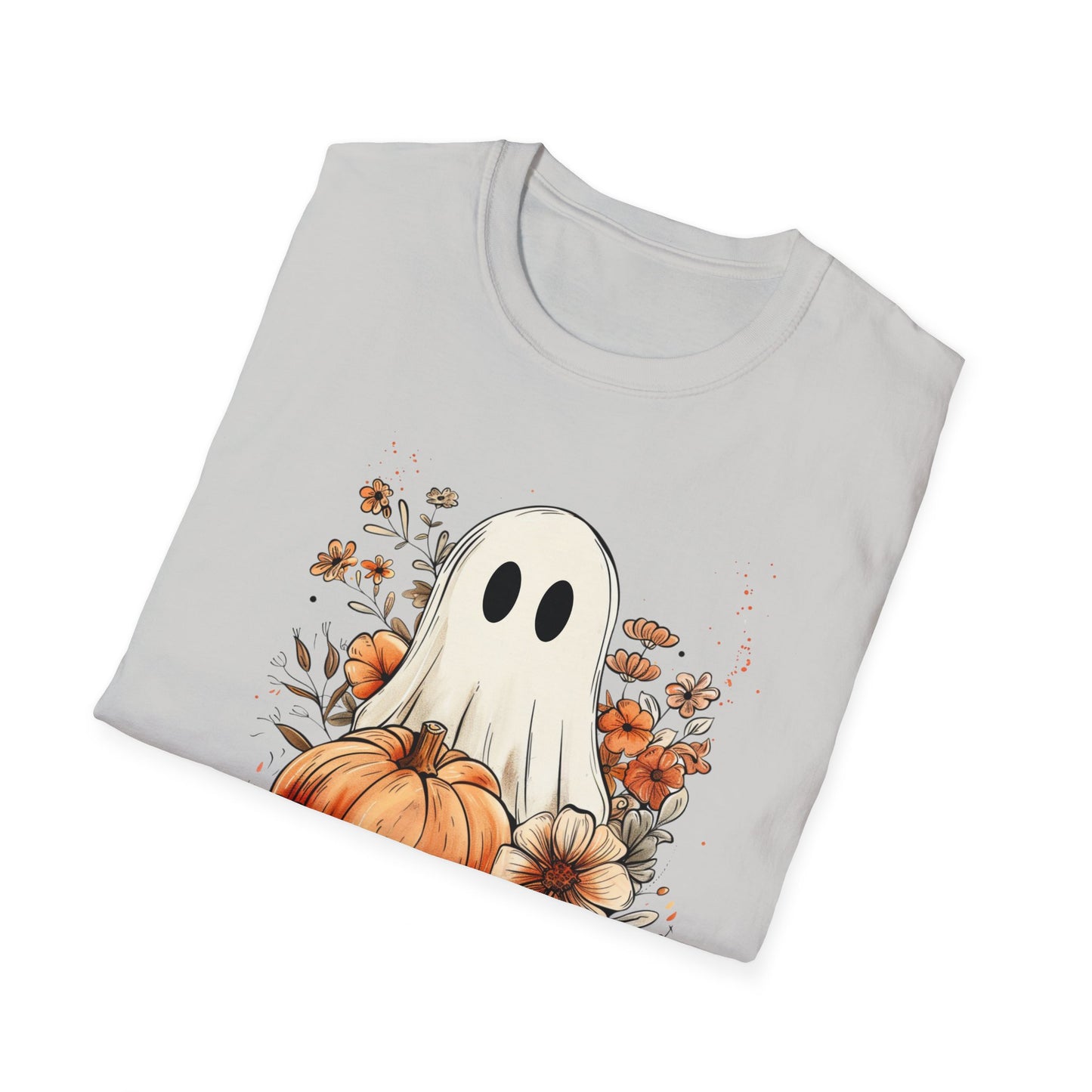 Fall Floral Ghost Unisex Softstyle T-Shirt