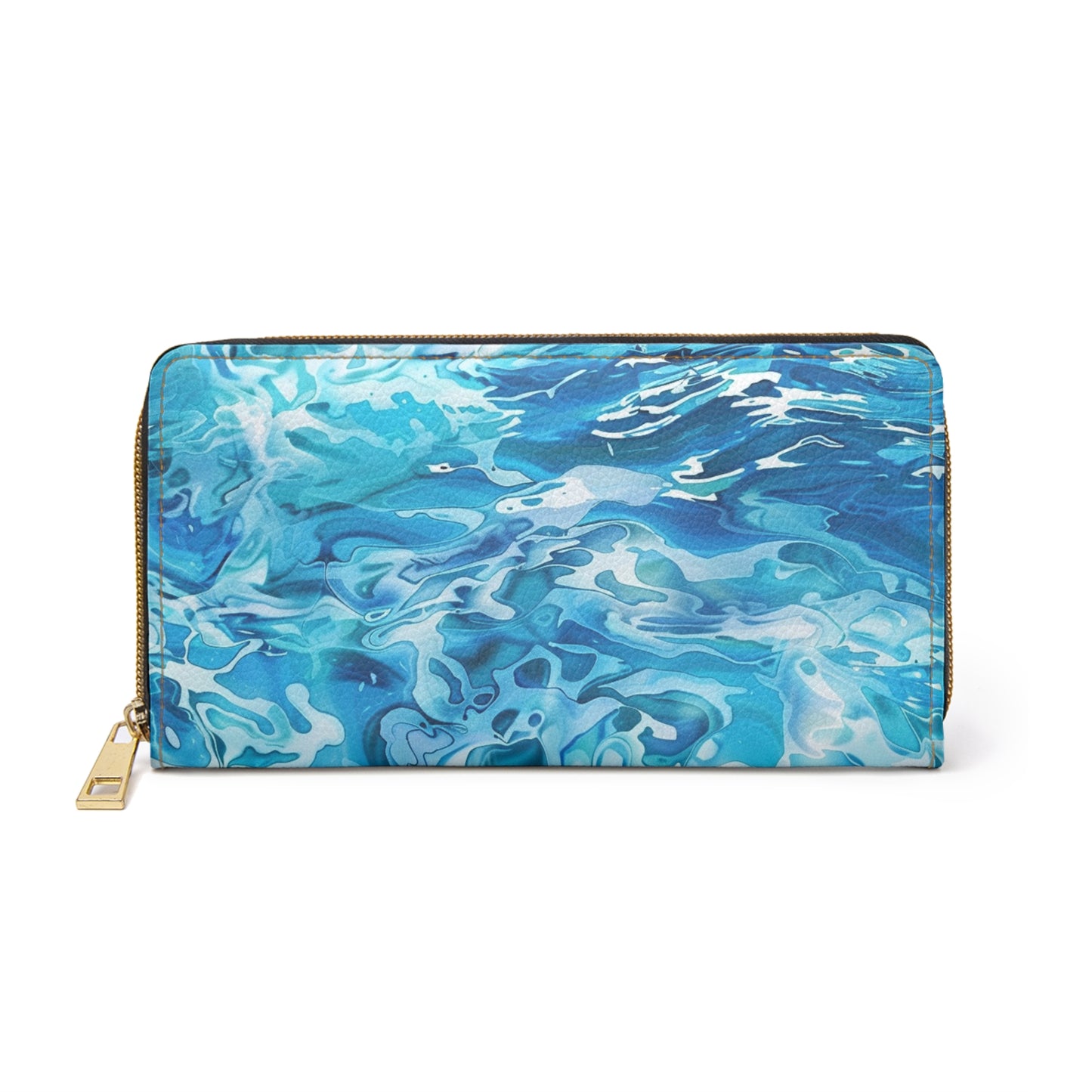 Ocean Blue Waves Zipper Wallet