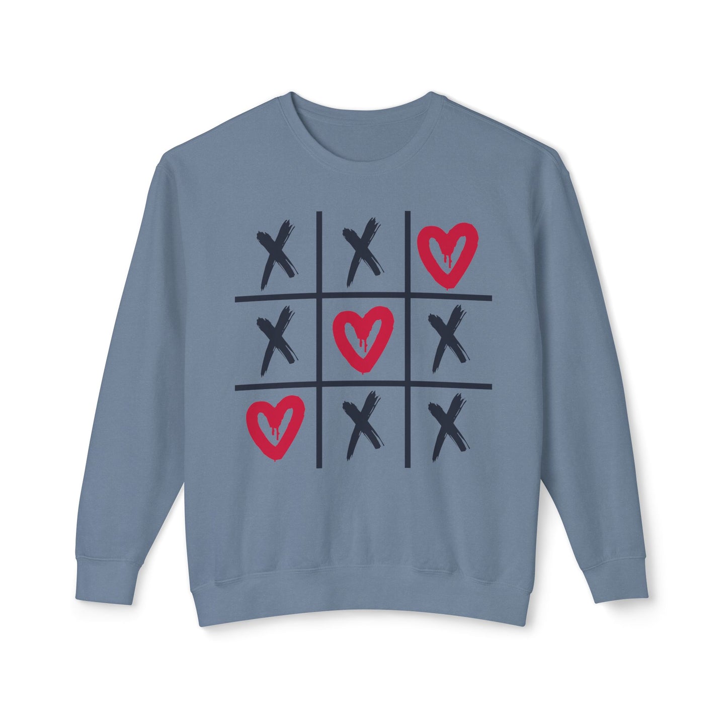 Valentine's Tic Tac Toe Unisex Lightweight Crewneck Sweatshirt