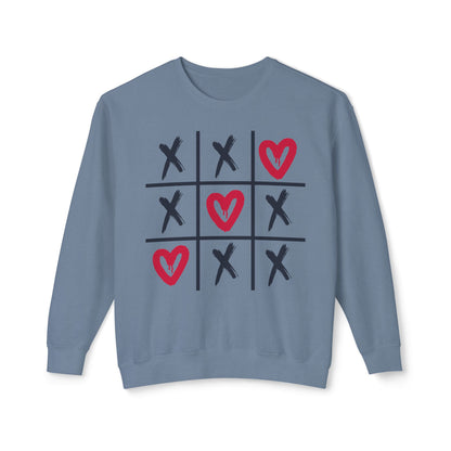 Valentine's Tic Tac Toe Unisex Lightweight Crewneck Sweatshirt