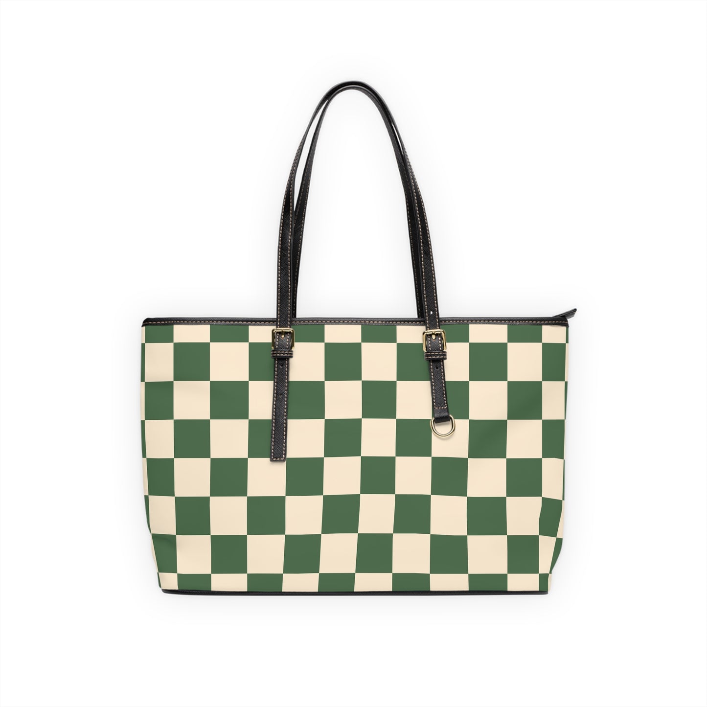 Green Checkered Shoulder Purse Bag