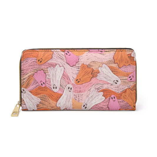 Pink Ghosts Zipper Wallet