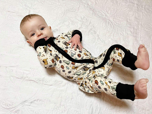 Trick-o-Saurus- Halloween Dinos Zippy Bamboo Pajamas