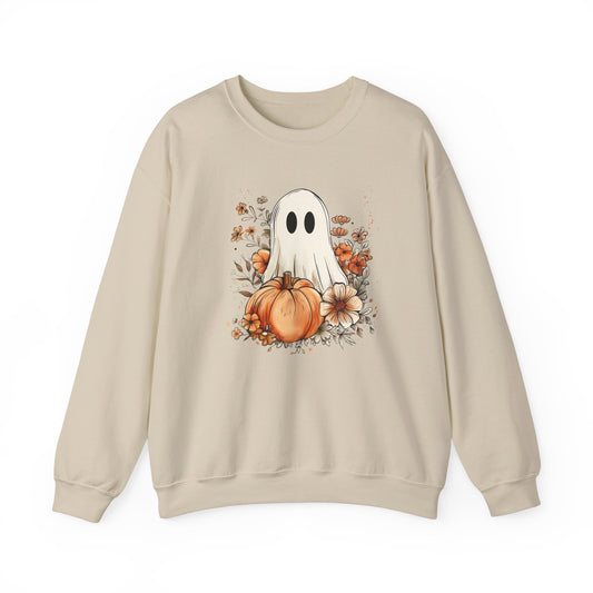Fall Floral Ghost Unisex Heavy Blend™ Crewneck Sweatshirt