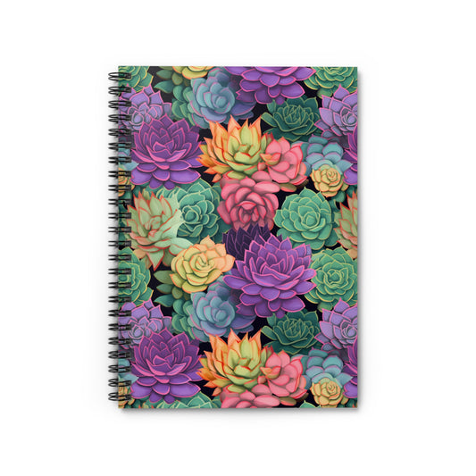 Colorful Succulents Spiral Notebook - Ruled Line