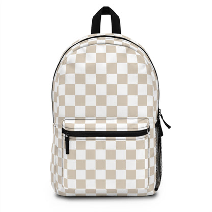 Neutral Checkered Backpack