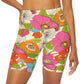 Retro Garden High Waisted Yoga Shorts