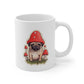 Pug Mushroom Ceramic Mug 11oz