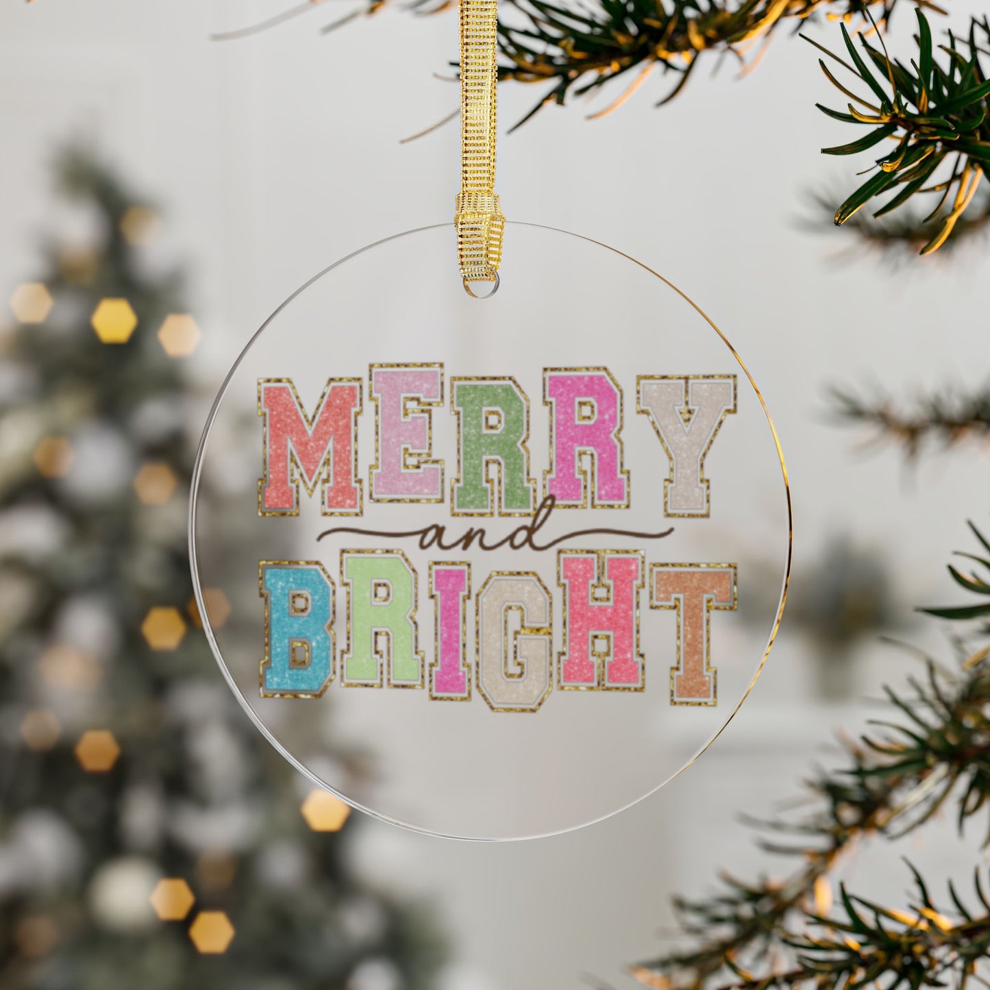 Merry and Bright Acrylic Ornaments