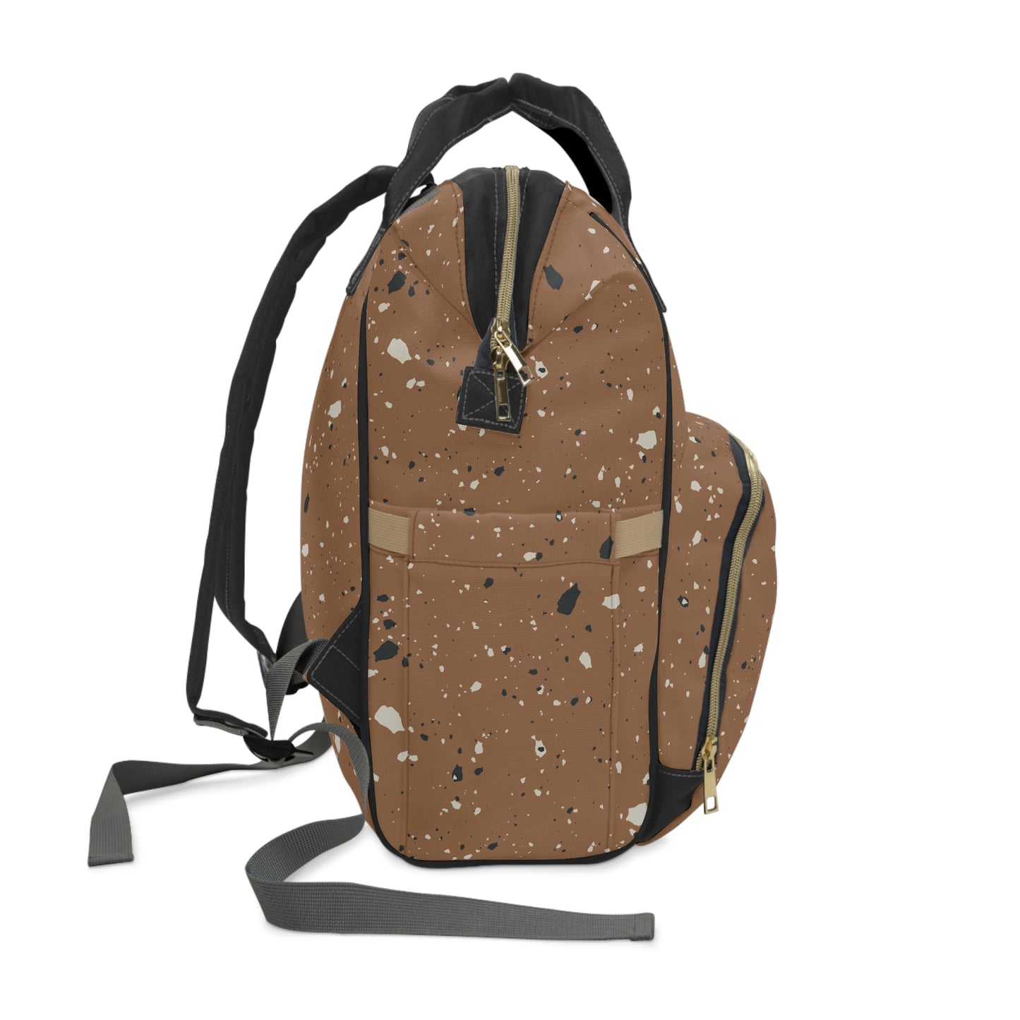 Brown Terrazzo Multifunctional Diaper Backpack