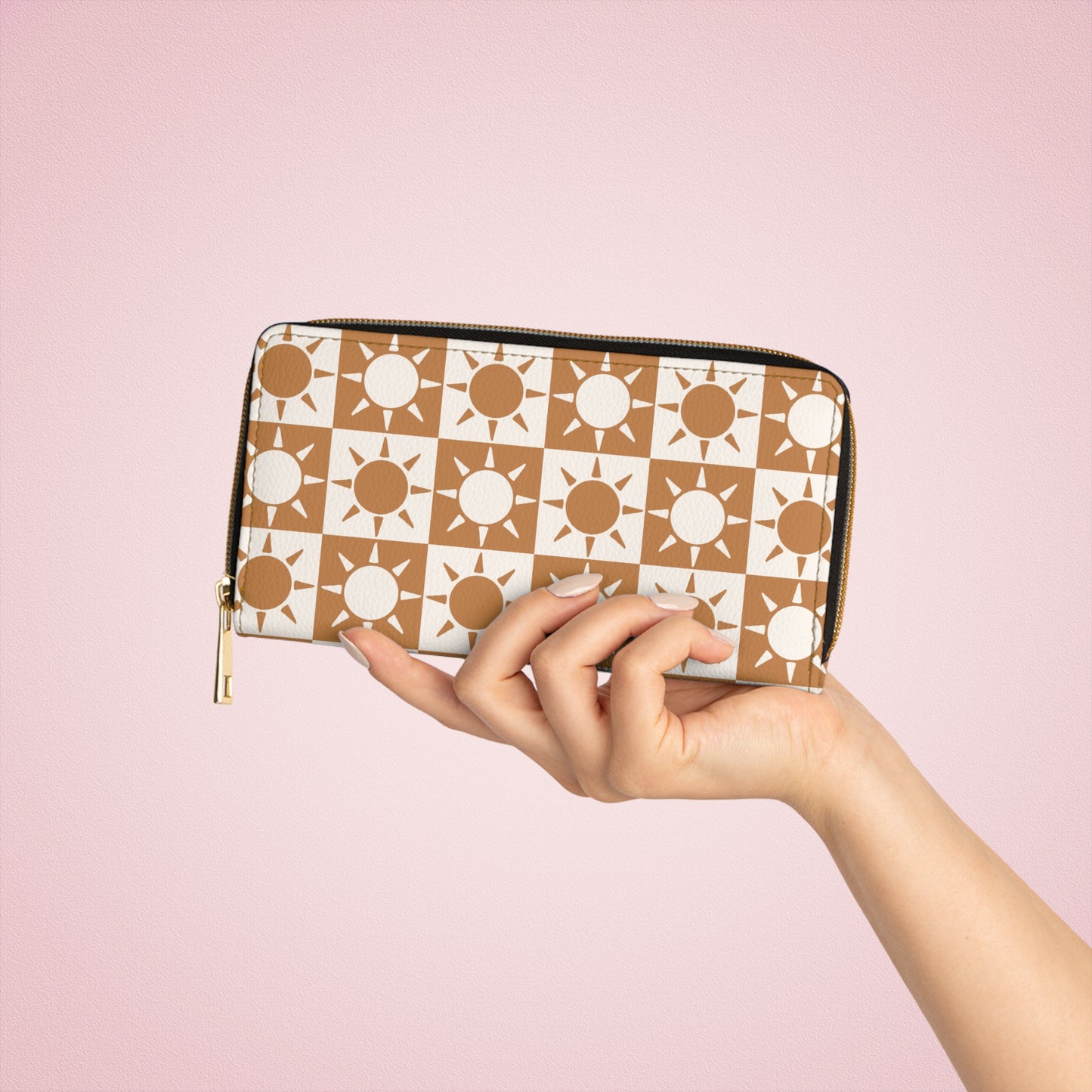 Checkered Sun Zipper Wallet