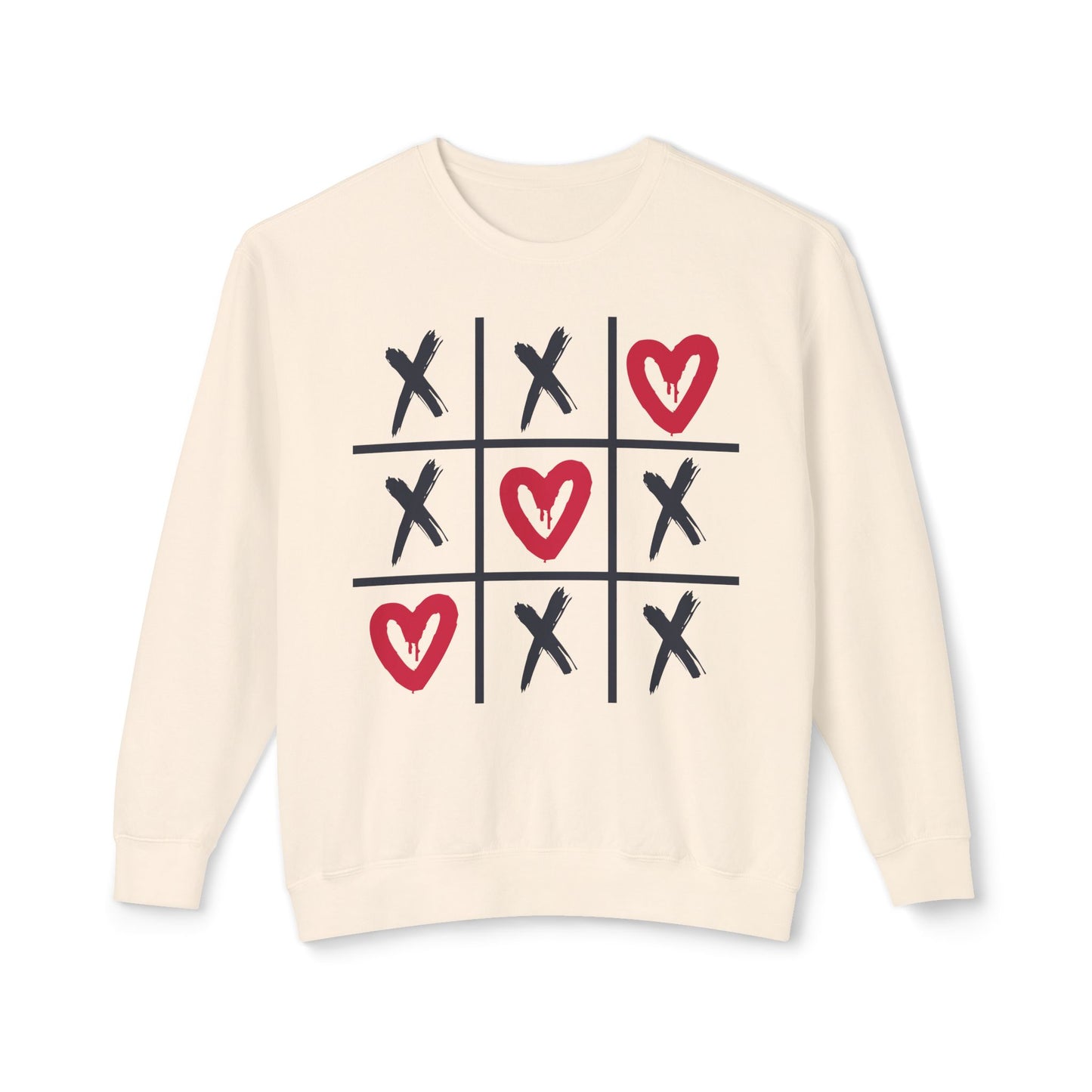 Valentine's Tic Tac Toe Unisex Lightweight Crewneck Sweatshirt