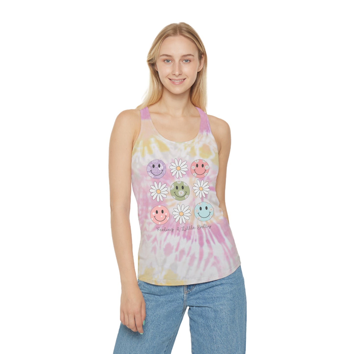 Feeling A Little Salty Tie Dye Women's Racerback Tank Top