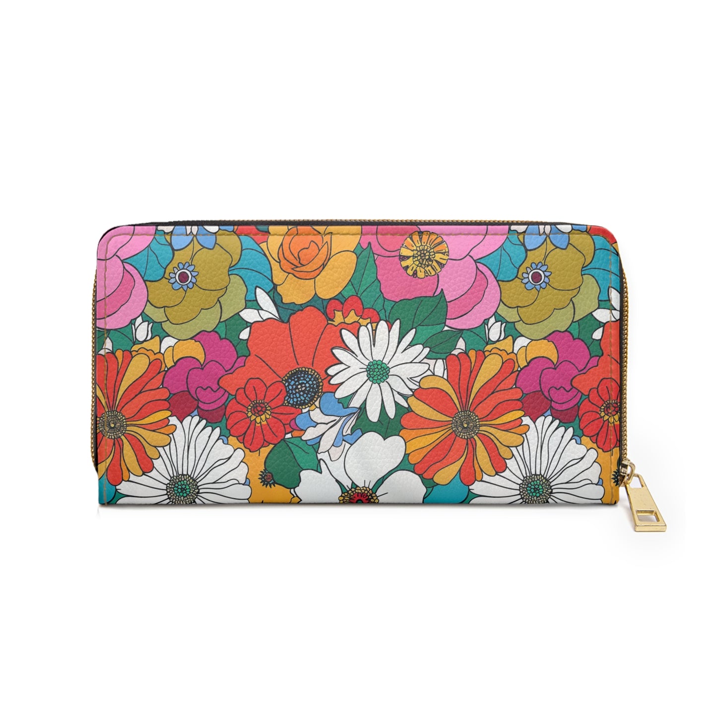 60s Groovy Florals Zipper Wallet