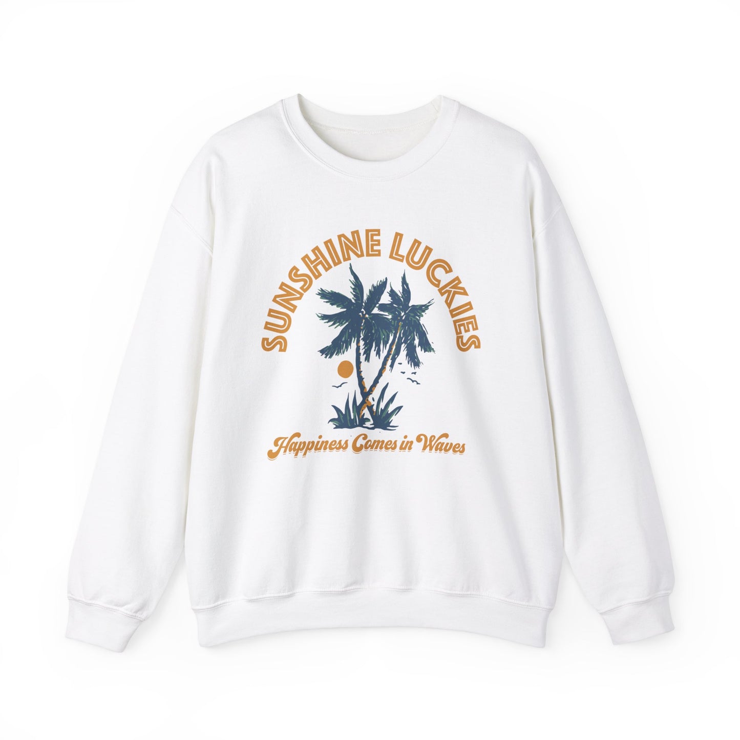 Happiness Comes In Waves Unisex Heavy Blend™ Crewneck Sweatshirt