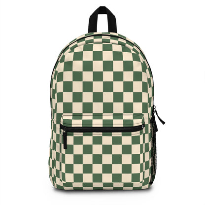 Green Checkered Backpack