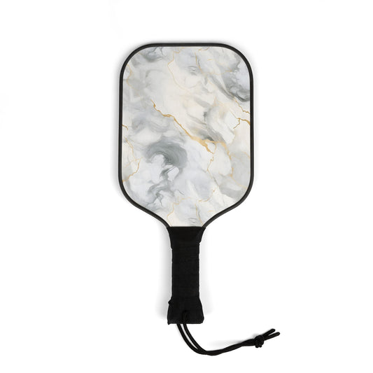 White Marbled Pickleball Kit