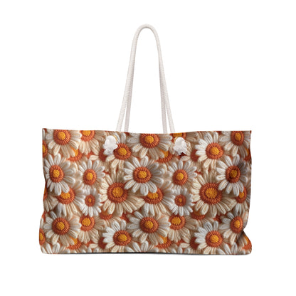 Daisy Faux Crochet Weekender Bag