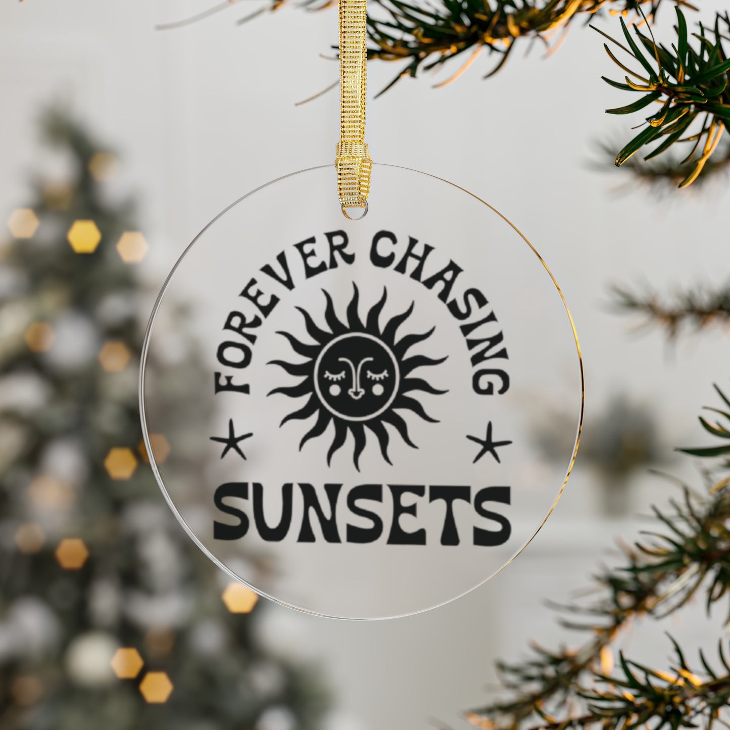 Forever Chasing Sunsets Acrylic Ornaments