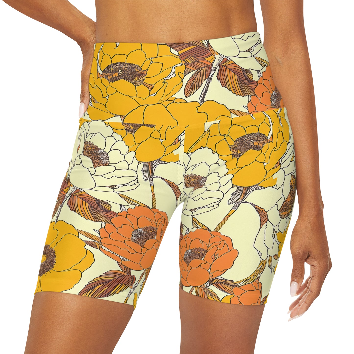 Sunbeam Petal High Waisted Yoga Shorts