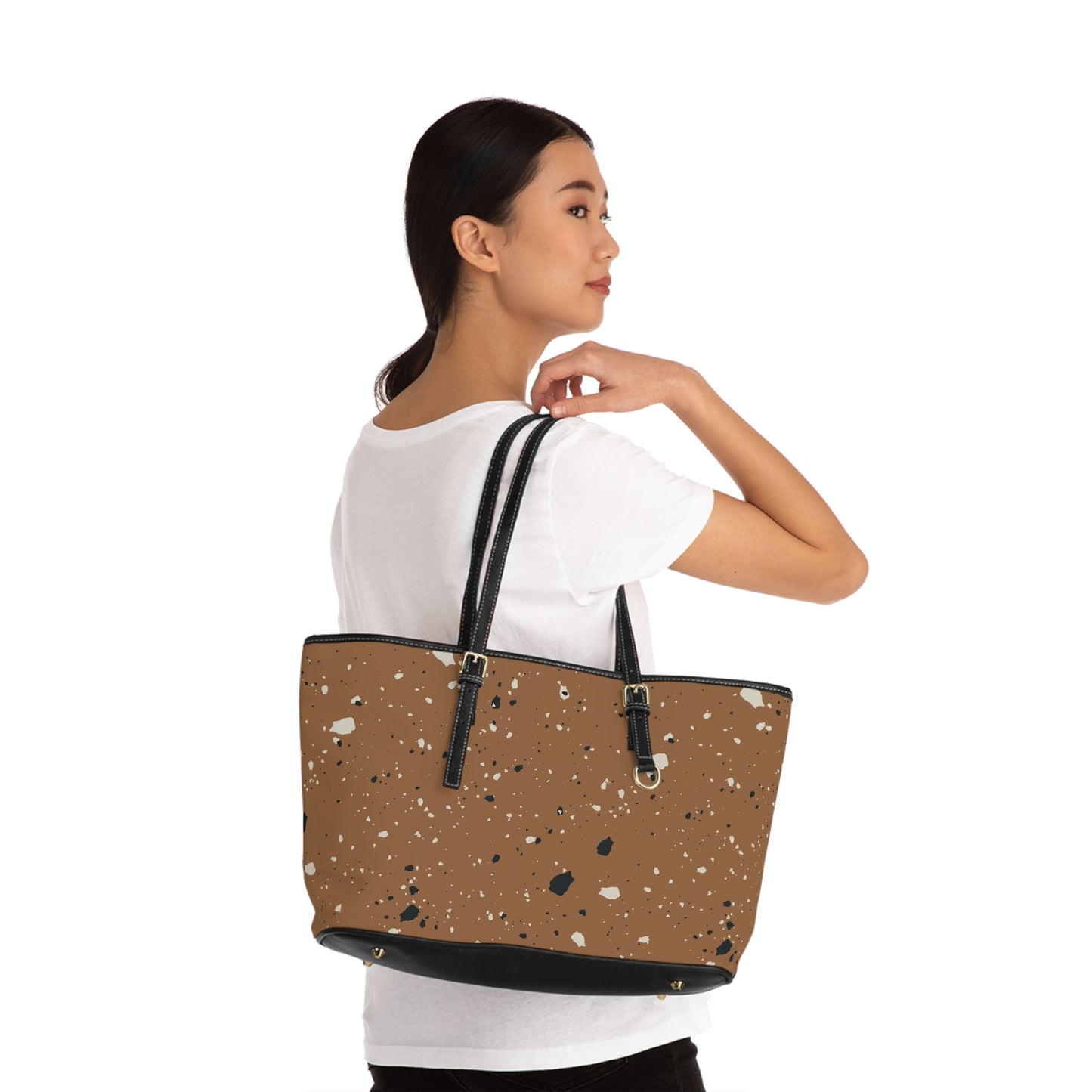 Brown Terrazzo Shoulder Purse Bag