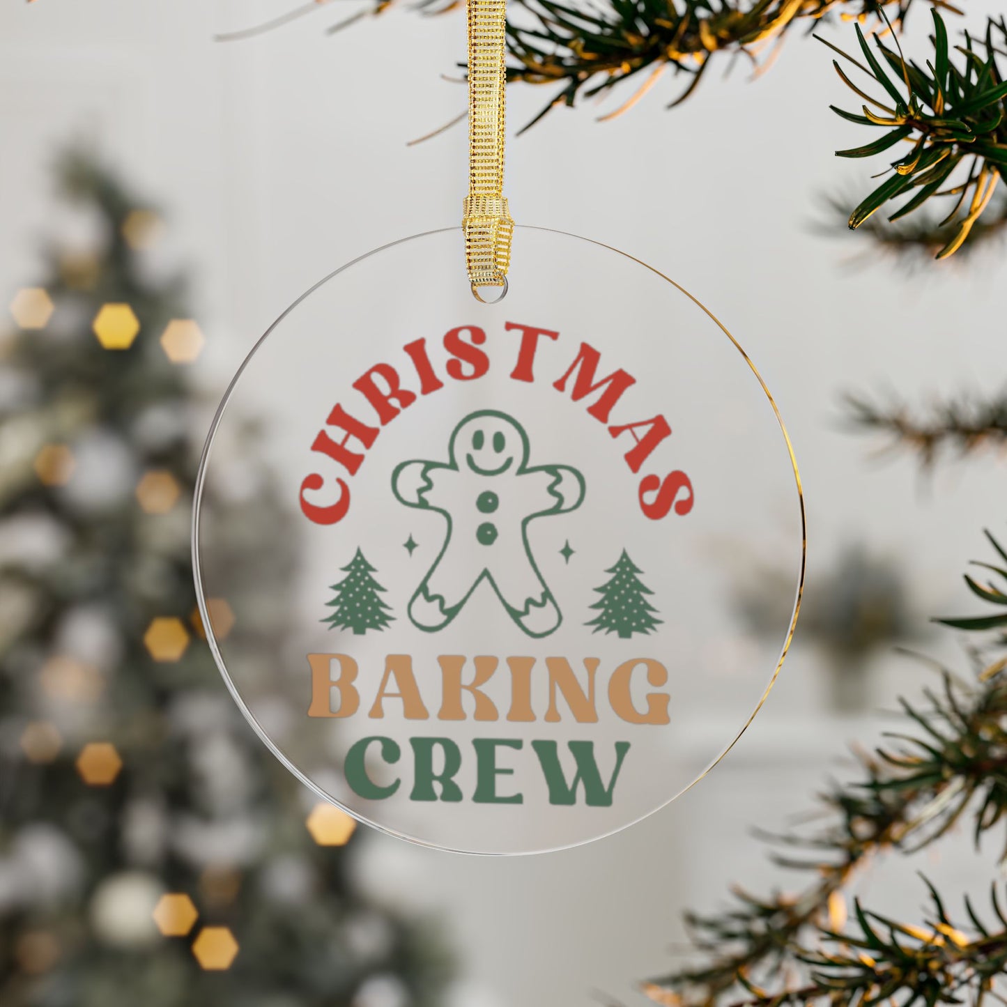 Gingerbread Man Christmas Baking Crew Acrylic Ornaments