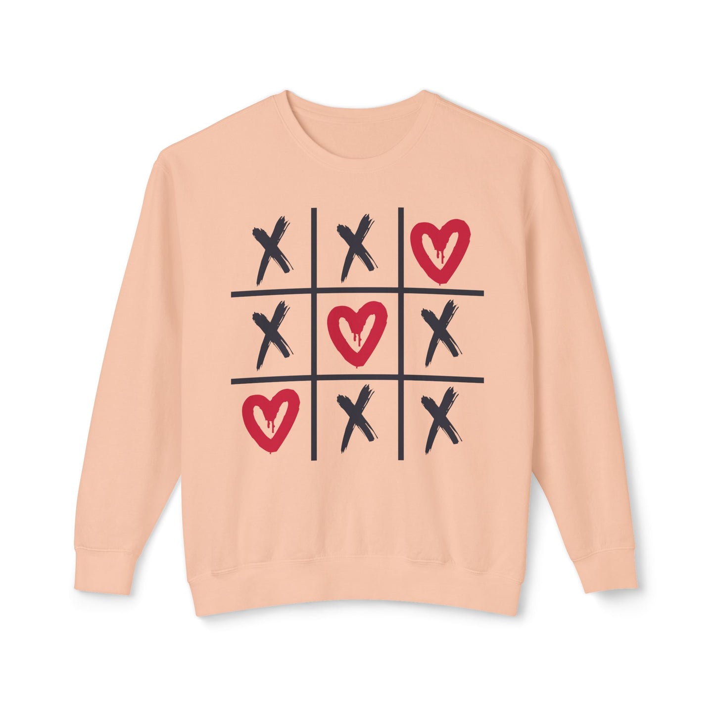 Valentine's Tic Tac Toe Unisex Lightweight Crewneck Sweatshirt