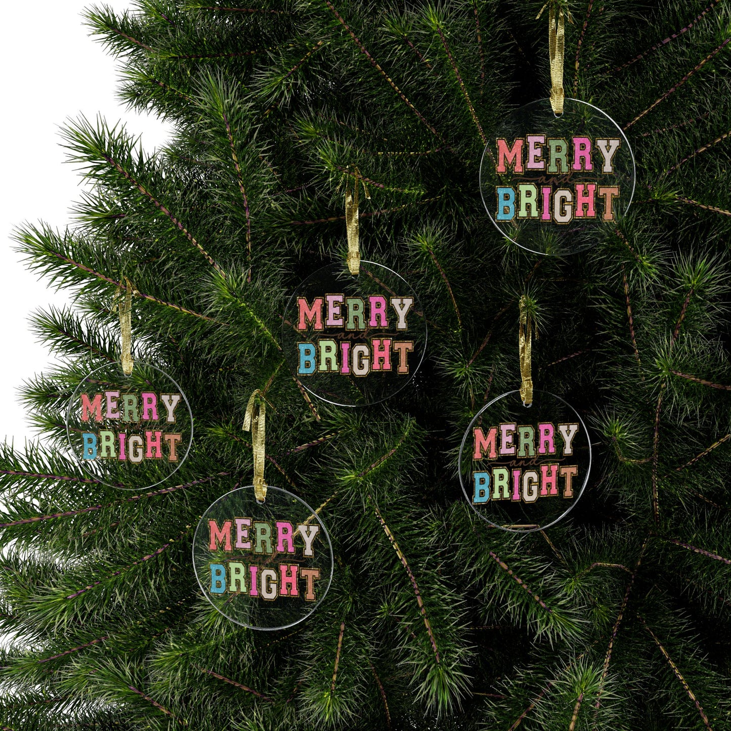 Merry and Bright Acrylic Ornaments