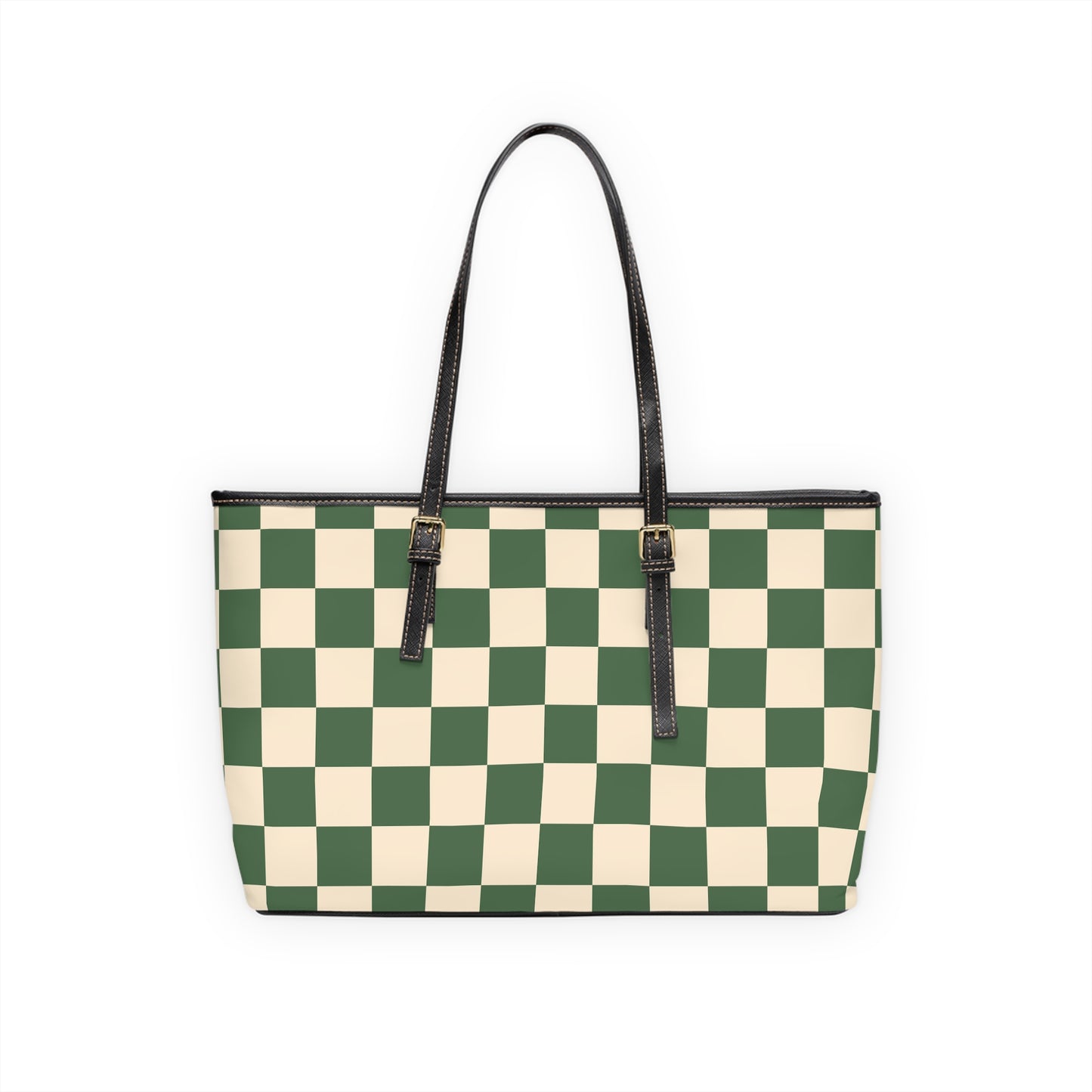 Green Checkered Shoulder Purse Bag