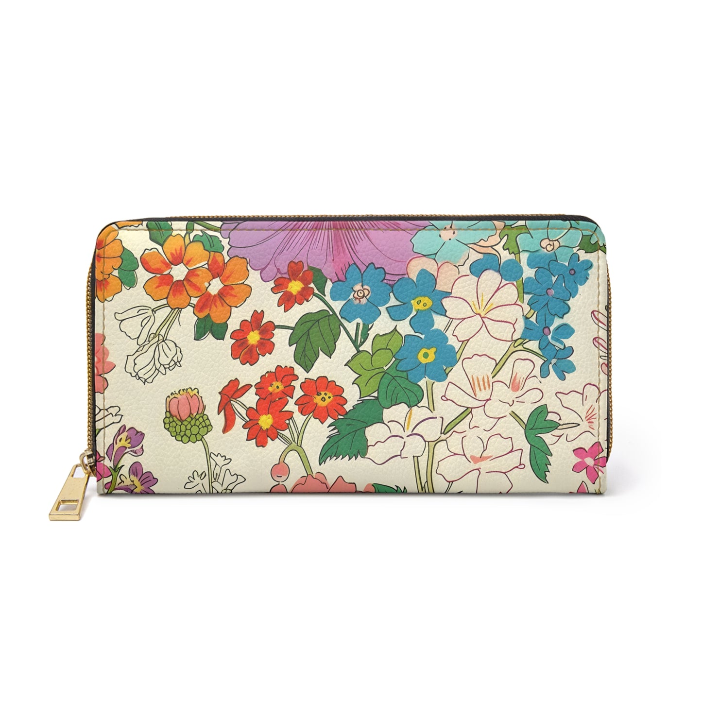 Vintage Style Flowers Zipper Wallet